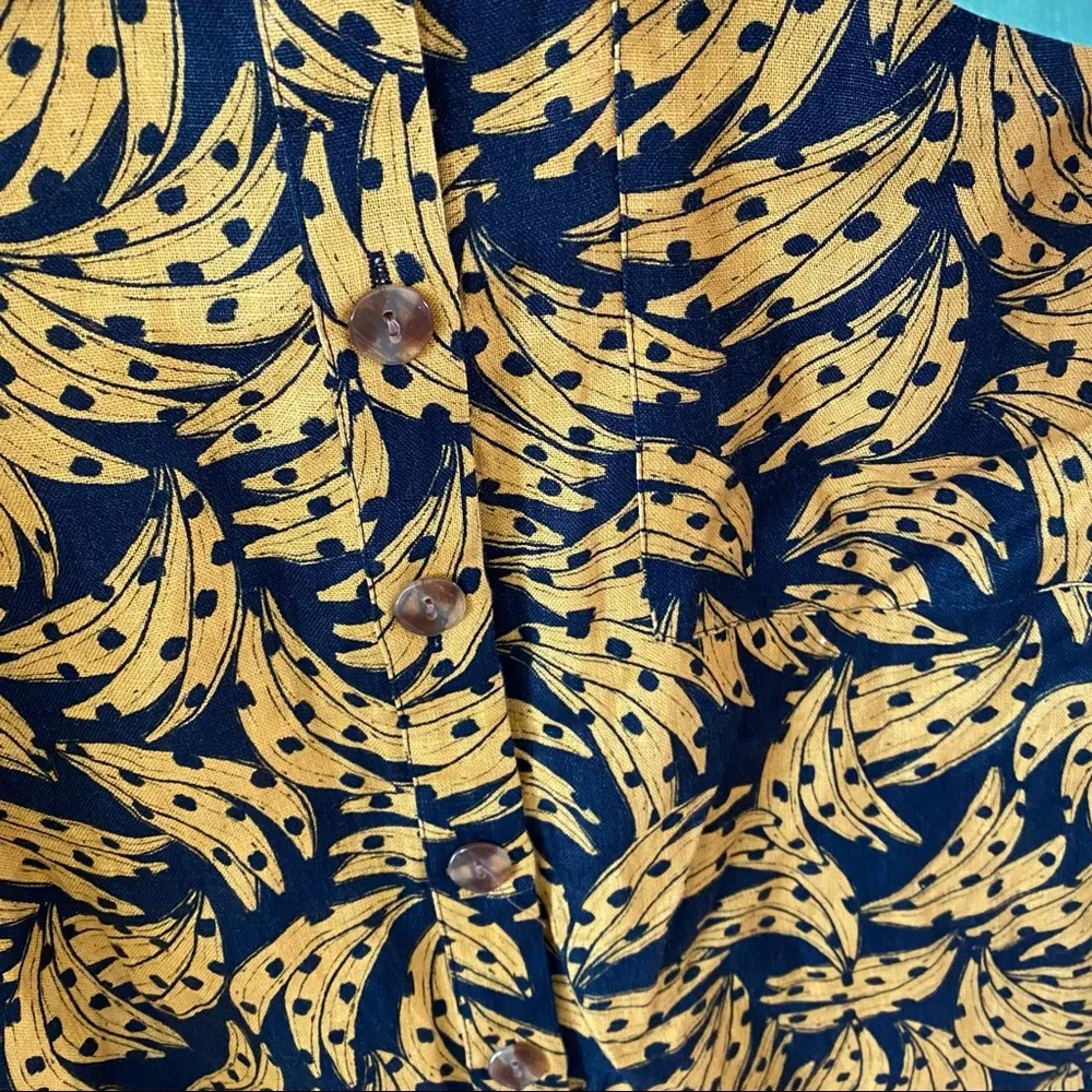 NWT Farm Rio Black Spotted Banana Linen Romper - Picture 6 of 6